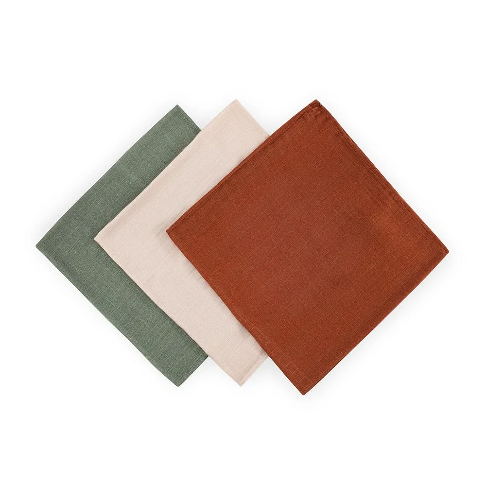 Sada plienok bambusová mušelínová 3ks Moussy Earth Tones 68 x 68 cm
