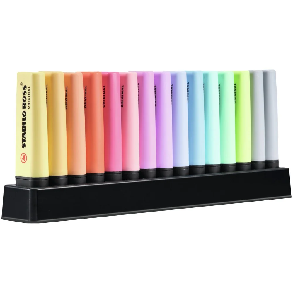 Zvýrazňovač BOSS ORIGINAL Pastel, deskset 15 ks, pastelové farby