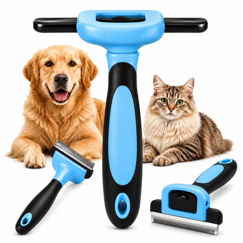 Livefy hrebeň na vyčesávanie srsti Trimmer, modrý