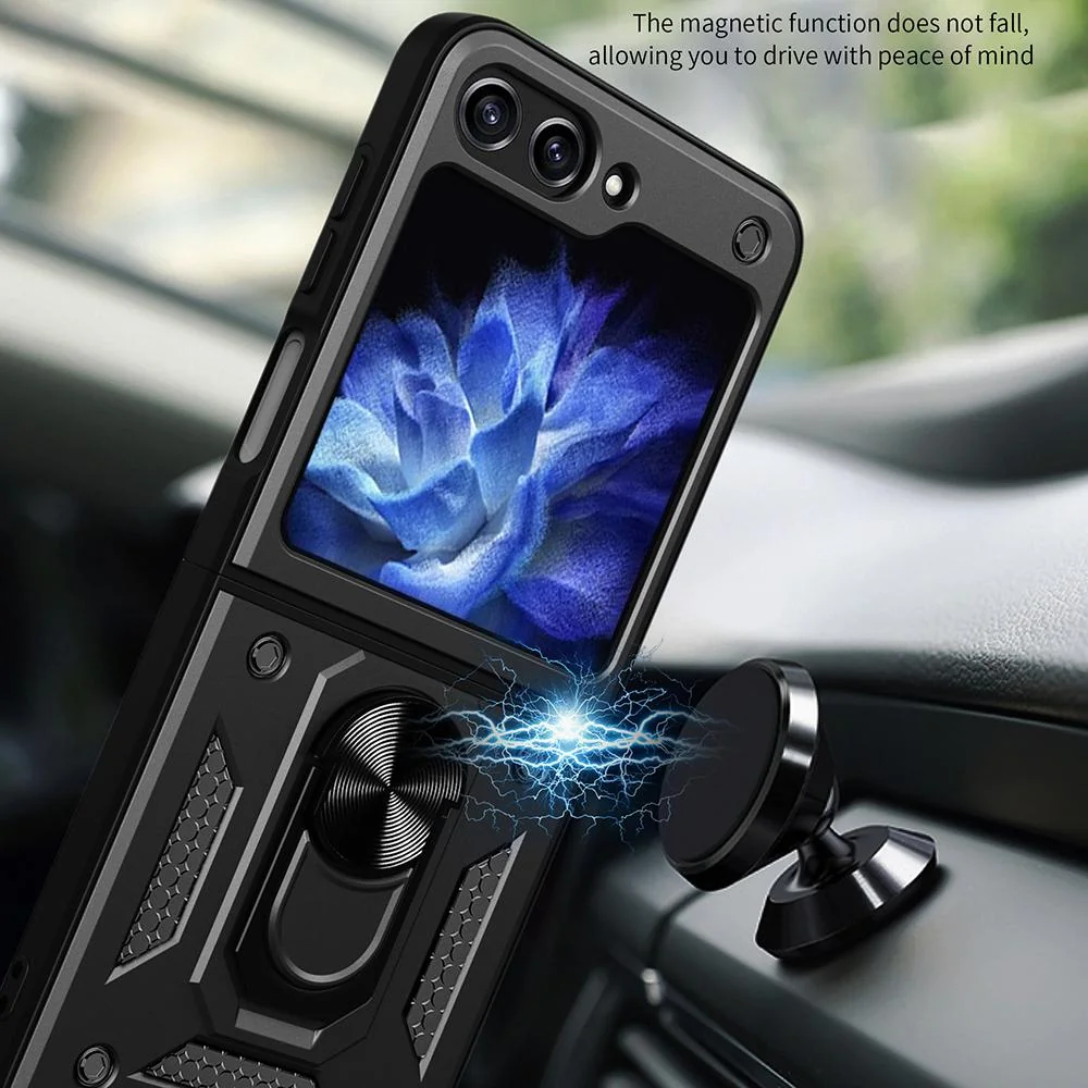 Pancierové puzdro pre Samsung Galaxy Z Flip5 - Ružová Puzdro Hybrid Armor Camshield