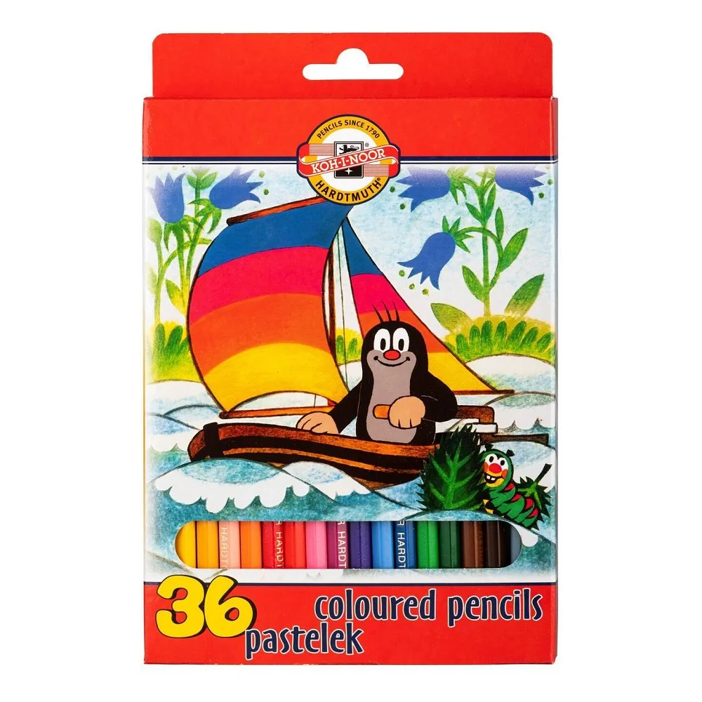 Školské pastelky Krtko, 36 ks 3655, farebné sady