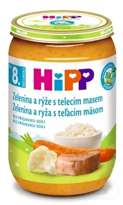 HiPP Príkrm Zelenina, teľacie mäso a ryža
