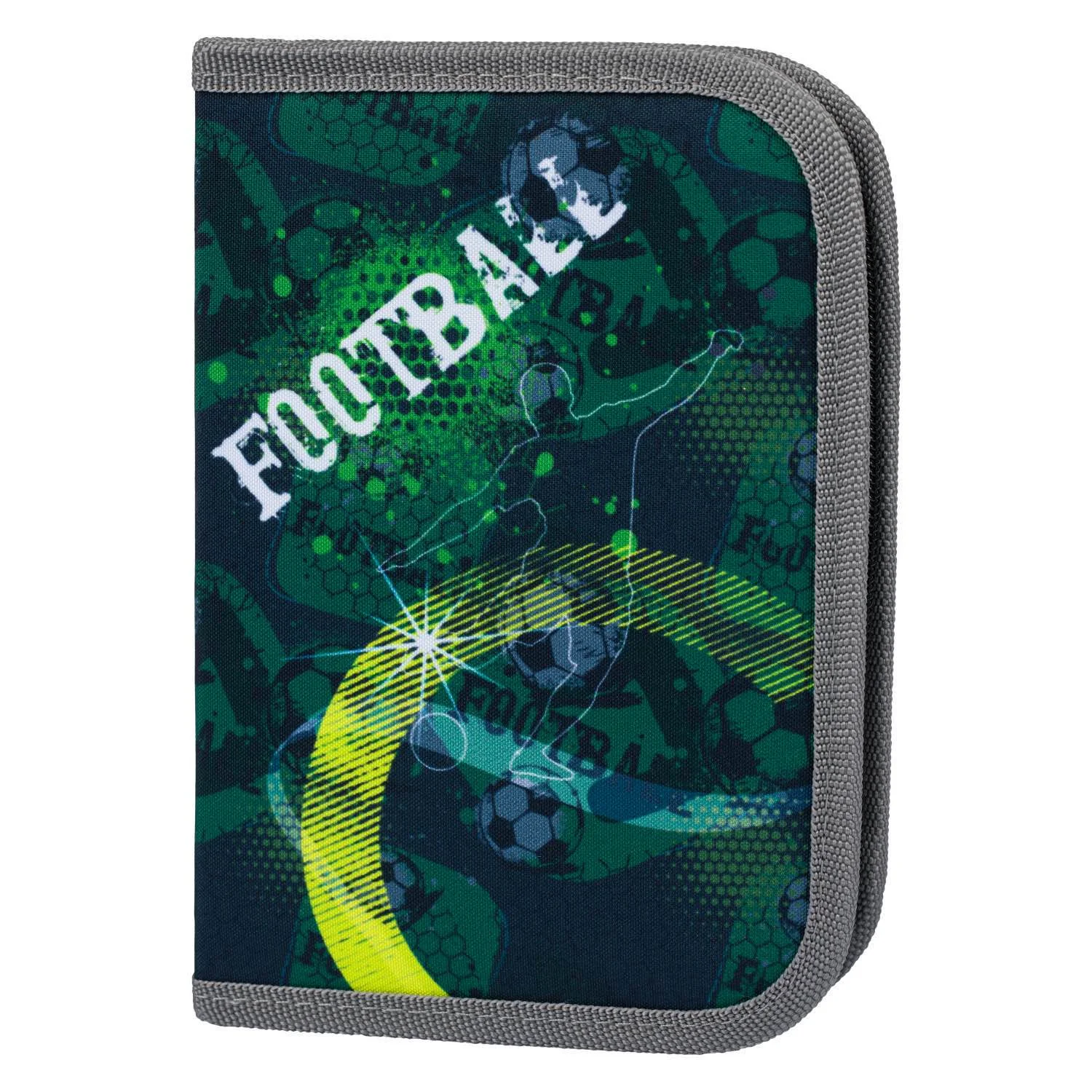 Baagl školský peračník jednoposchodový Futbal čierno-zelený