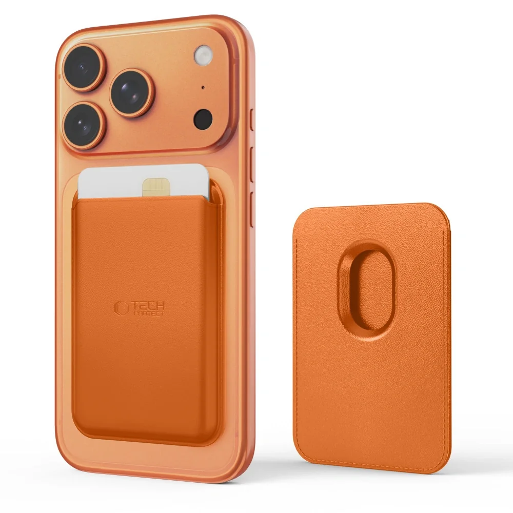 Tech-Protect MagWallet MagSafe obal na kartu na mobil, oranžový