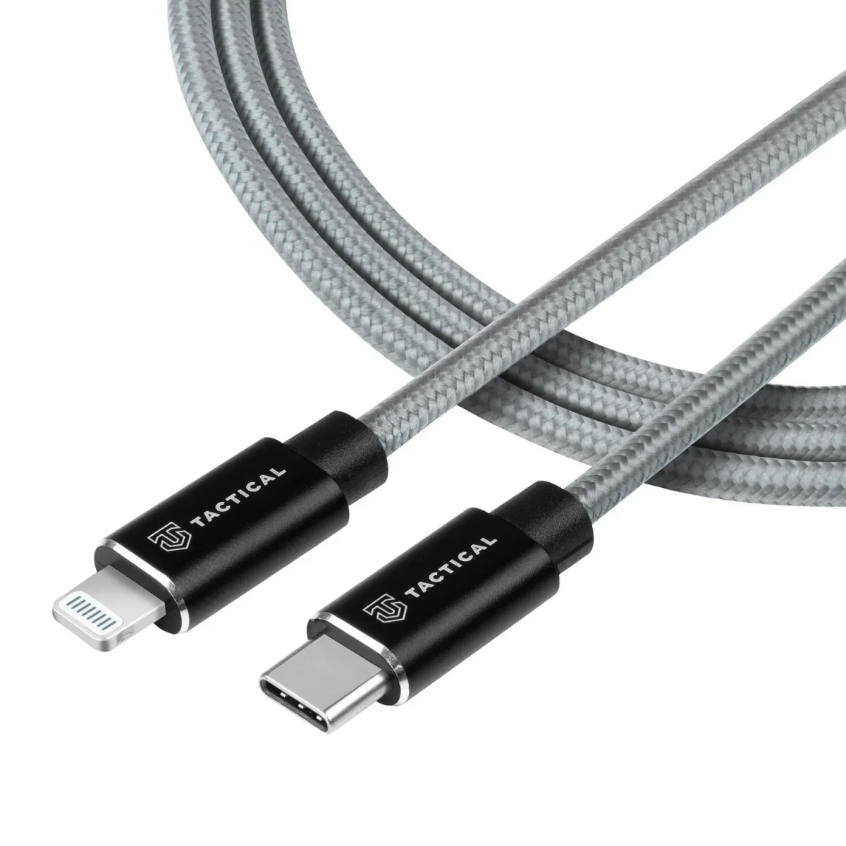 Extra pevný kábel USB-C/Lighting MFI 1m - Sivá 1 x 1m, MFi certifikácia