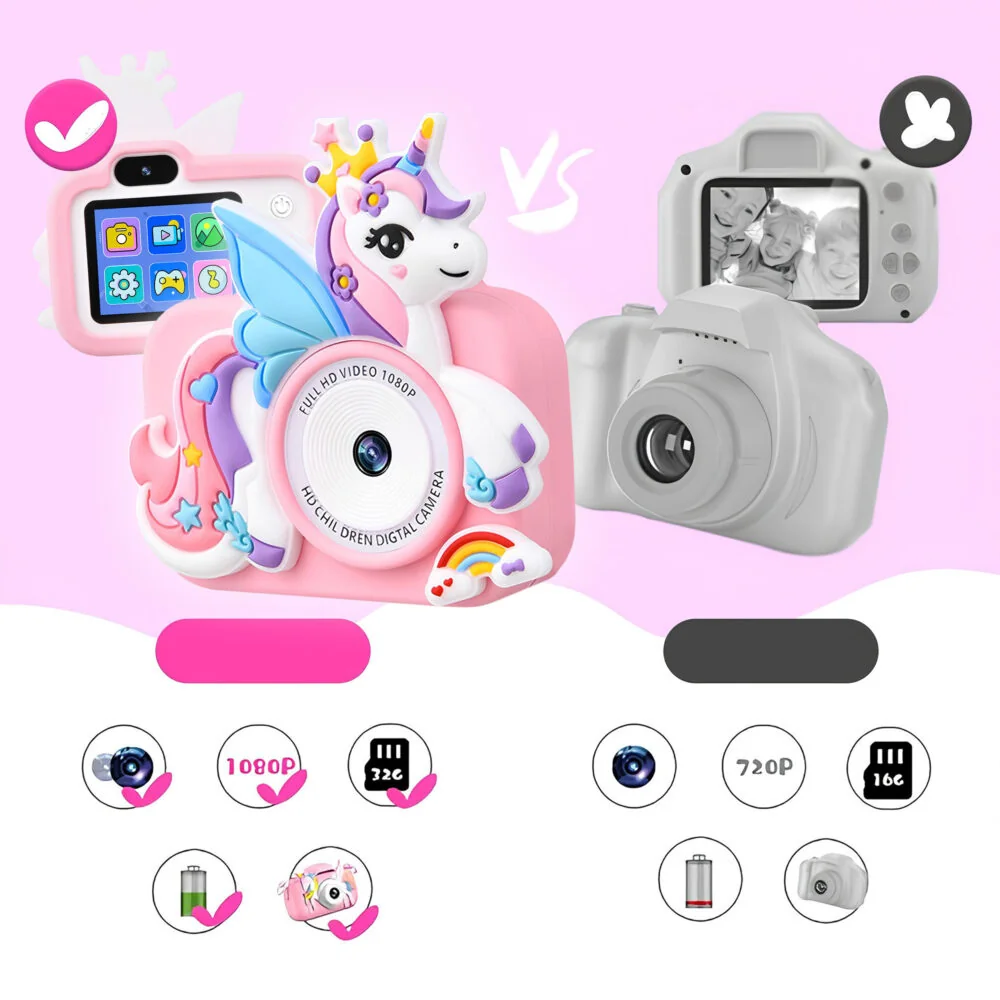 MG DC101 Unicorn detský fotoaparát + 32GB karta, ružový