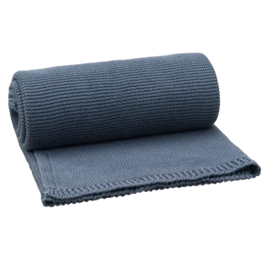 FRESK  Pletená bavlnená deka 80x120 cm nk Blue 1×1 ks, pletená bavlnená deka