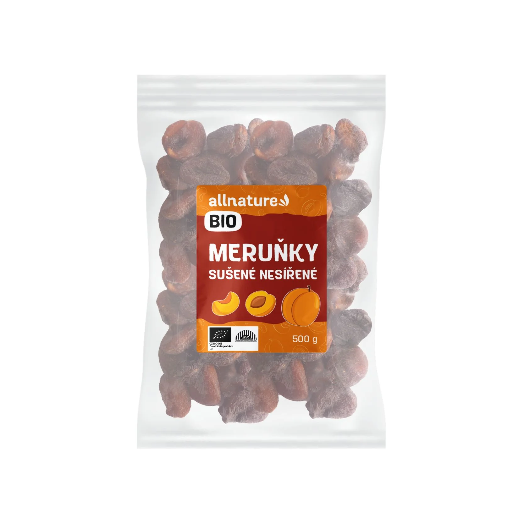Allnature Marhule Sušené Nesírene Bio 500g 1×500 g, sušené marhule