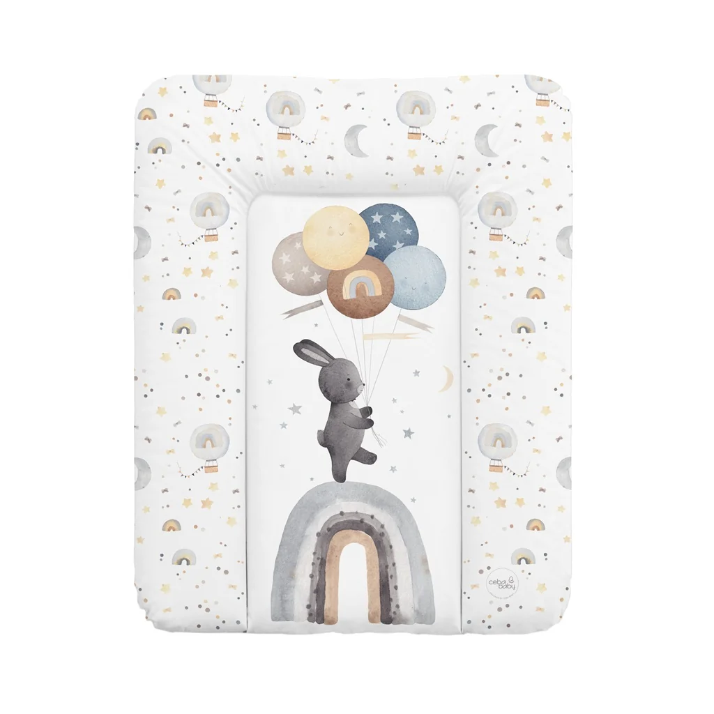 Mäkká prebaľovacia podložka 50×70 cm Basic – na komodu pre bábätko - Bunny a duha