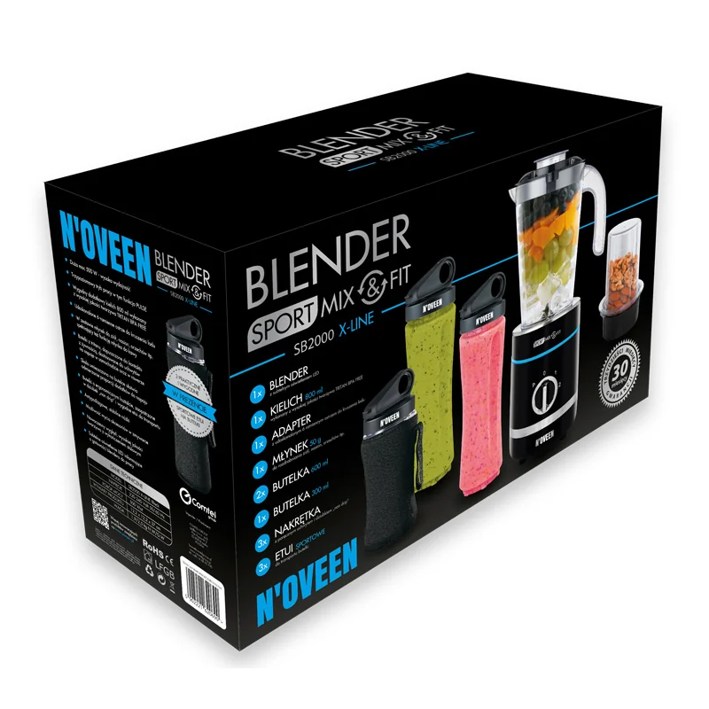 NOVEEN Sport Mix & Fit SB2000 Xline smoothie mixér čierny
