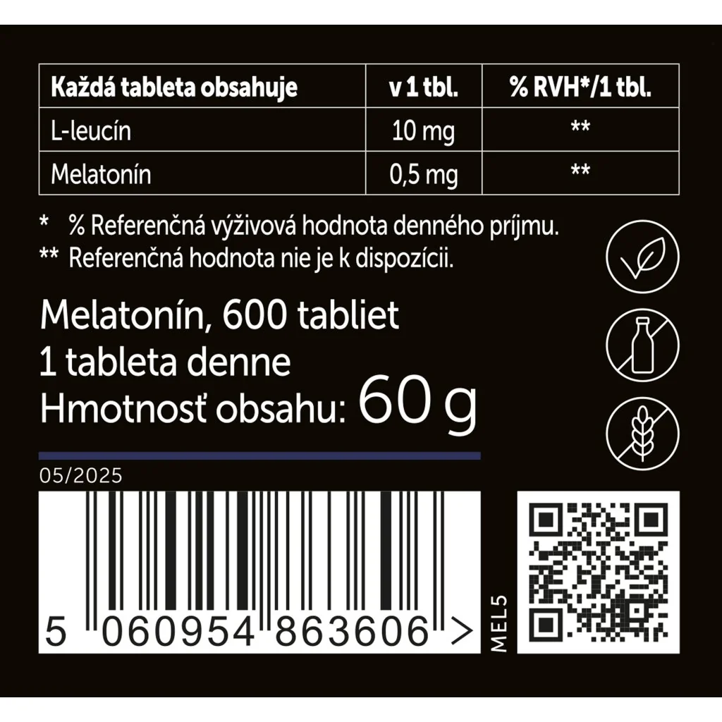 Silwer Melatonín 0,5 mg 600 tabliet. Kvalita spánku, zaspávanie, regenerácia.