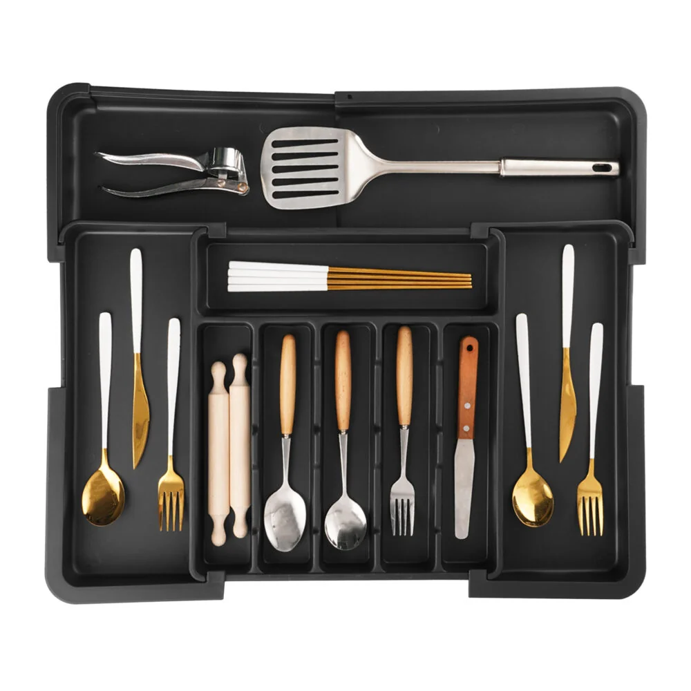 MG FlexiSpace nastaviteľný príborník do zásuvky 33–56 cm, čierny