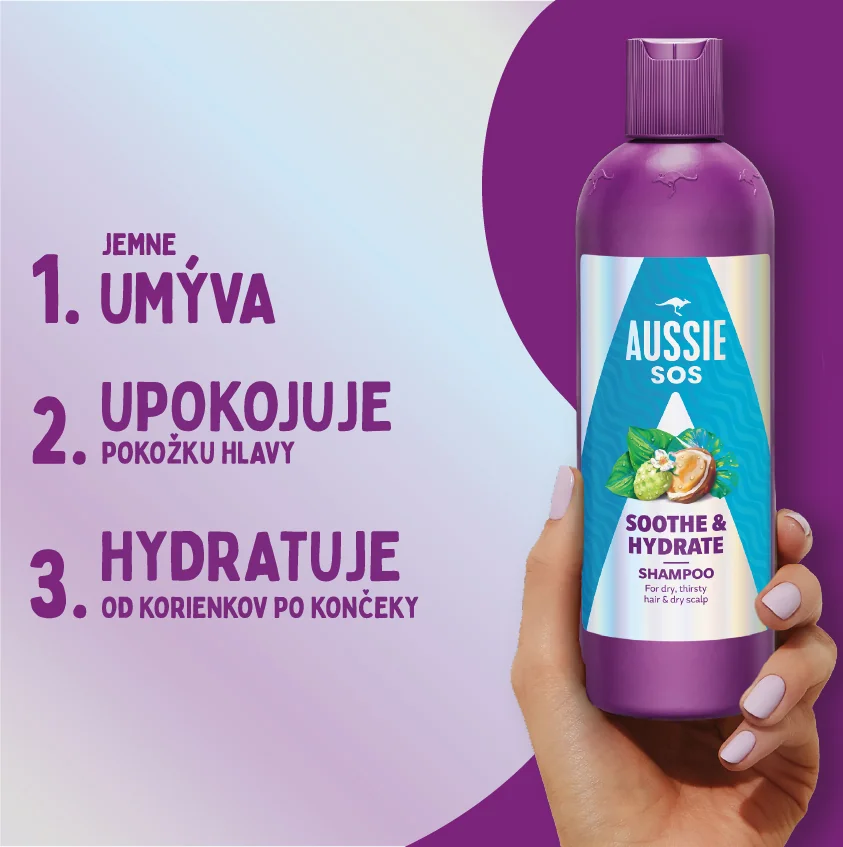Aussie SOS Soothe & Hydrate Šampón 1×300 ml, šampón