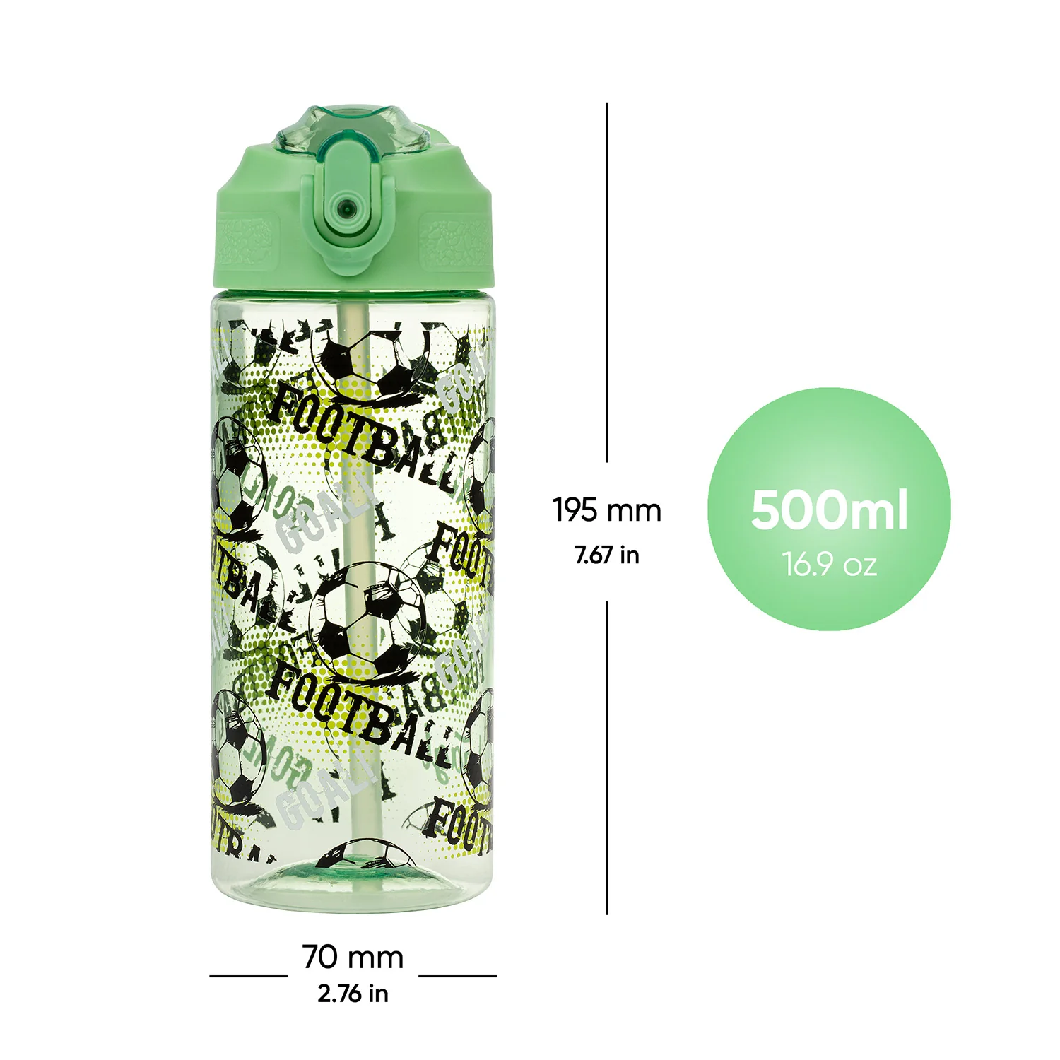 Baagl Tritanová fľaša na nápoje so slamkou Futbal 500 ml 500 ml