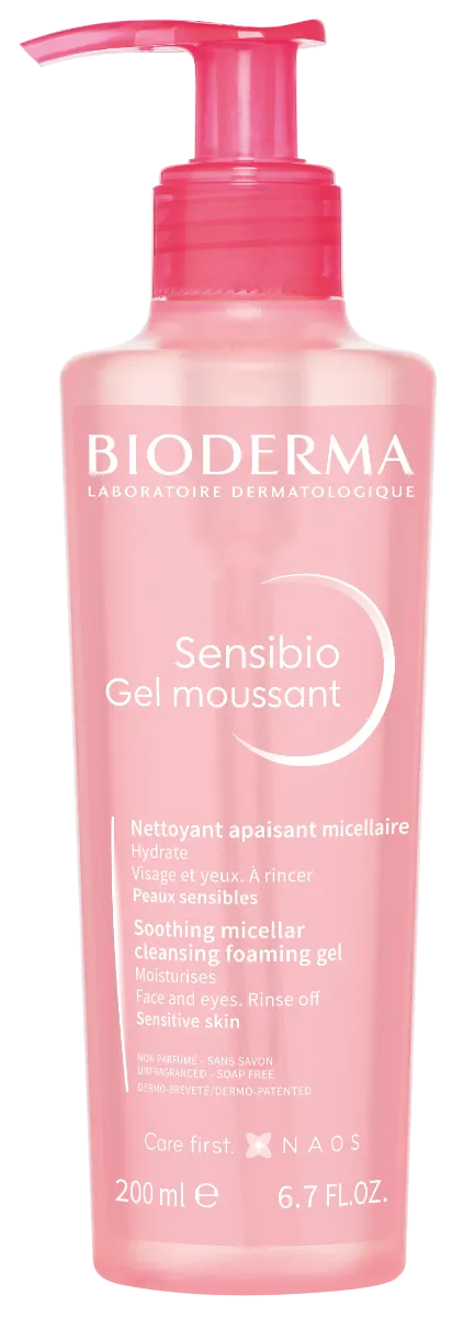 BIODERMA Sensibio Gel moussant 1×200 ml, upokojujúci micelárny čistiaci gél a odličovač