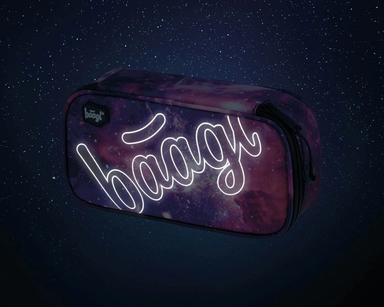 Baagl školský peračník etui Skate Galaxy fialovo-ružový modro-čierny