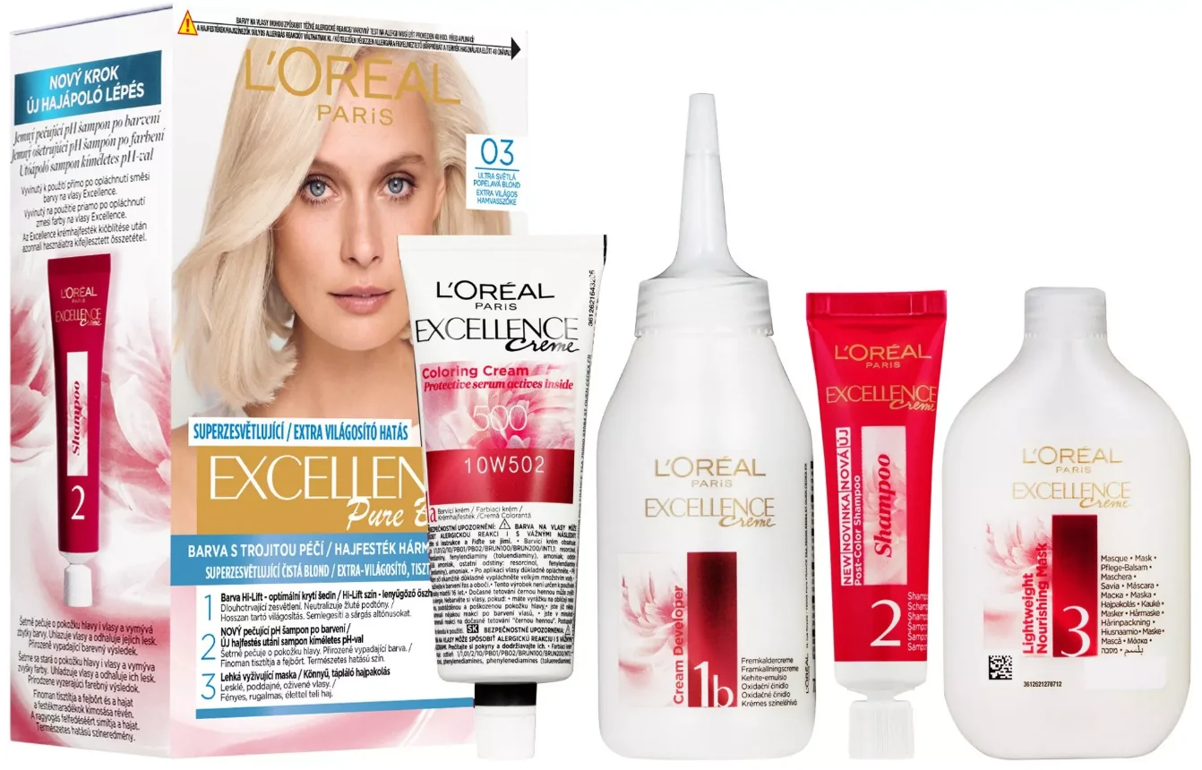L´Oréal Paris Excellence Créme 03 Ultra svetlá popolavá blond 1×1 ks, farba na vlasy