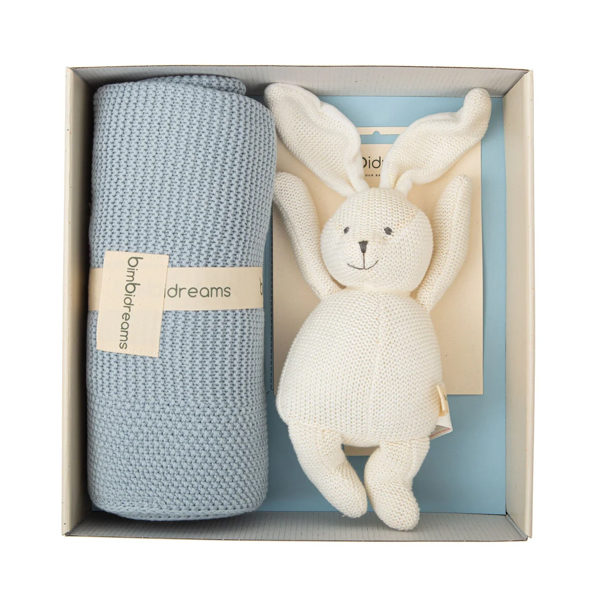 Darčekový set BIMBIDREAMS RABBIT - BLUE BLANKET