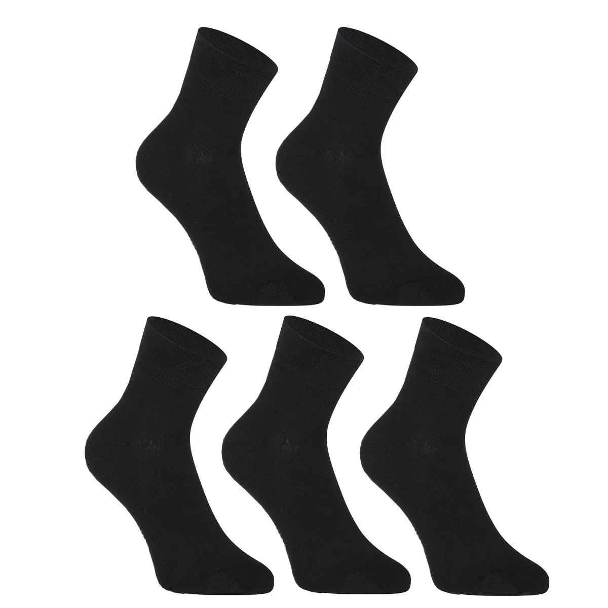 5PACK ponožky členkové bambusové čierne (5HBK960) XL
