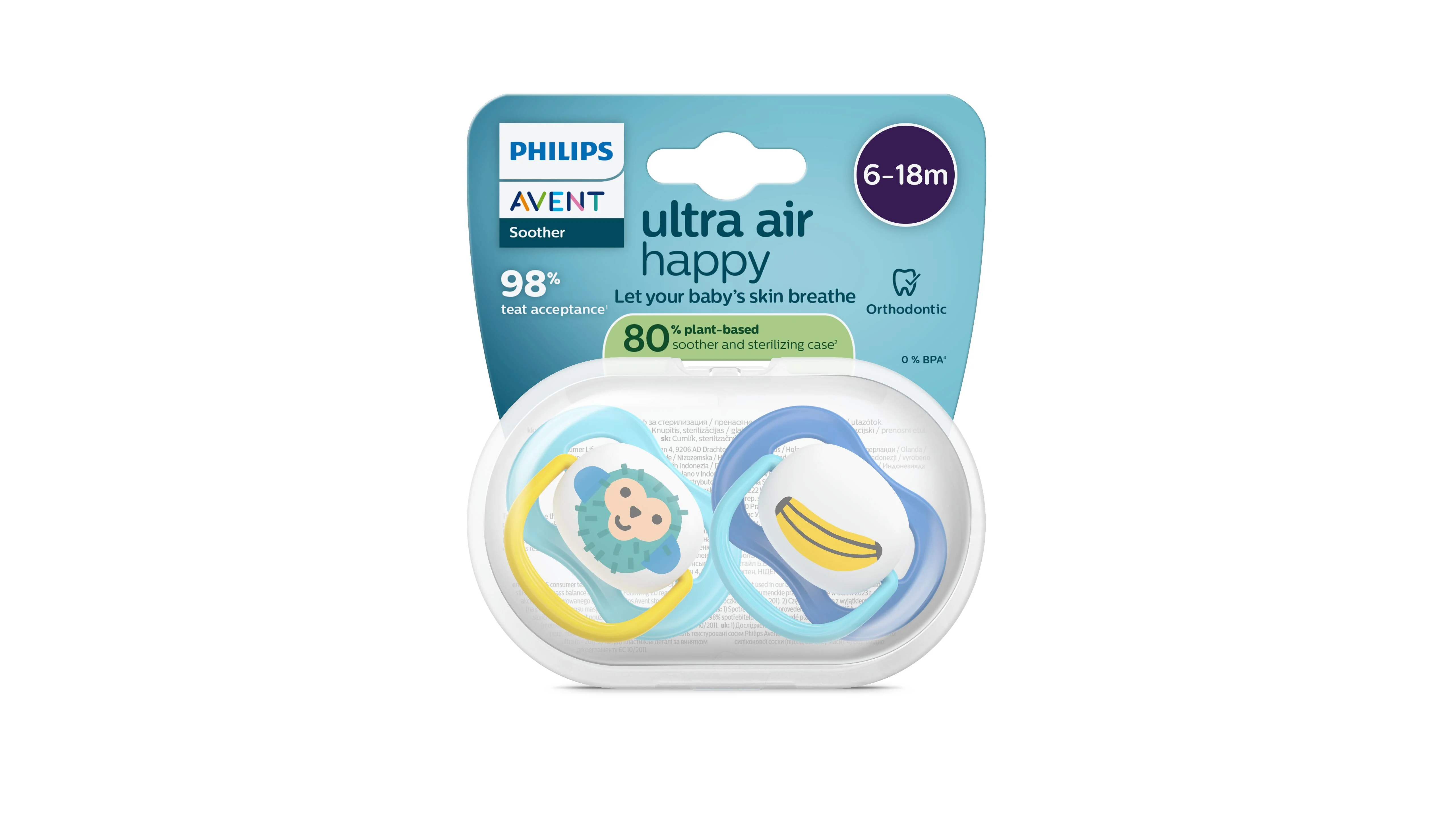 Philips AVENT - Cumlík Ultra air s obrázkom SCF080/26, 6-18 m, chlapec 2 ks