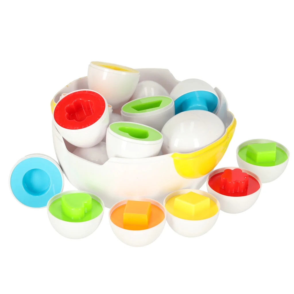 Montessori puzzle s vajíčkami – sliepka s 12 farebnými vajíčkami