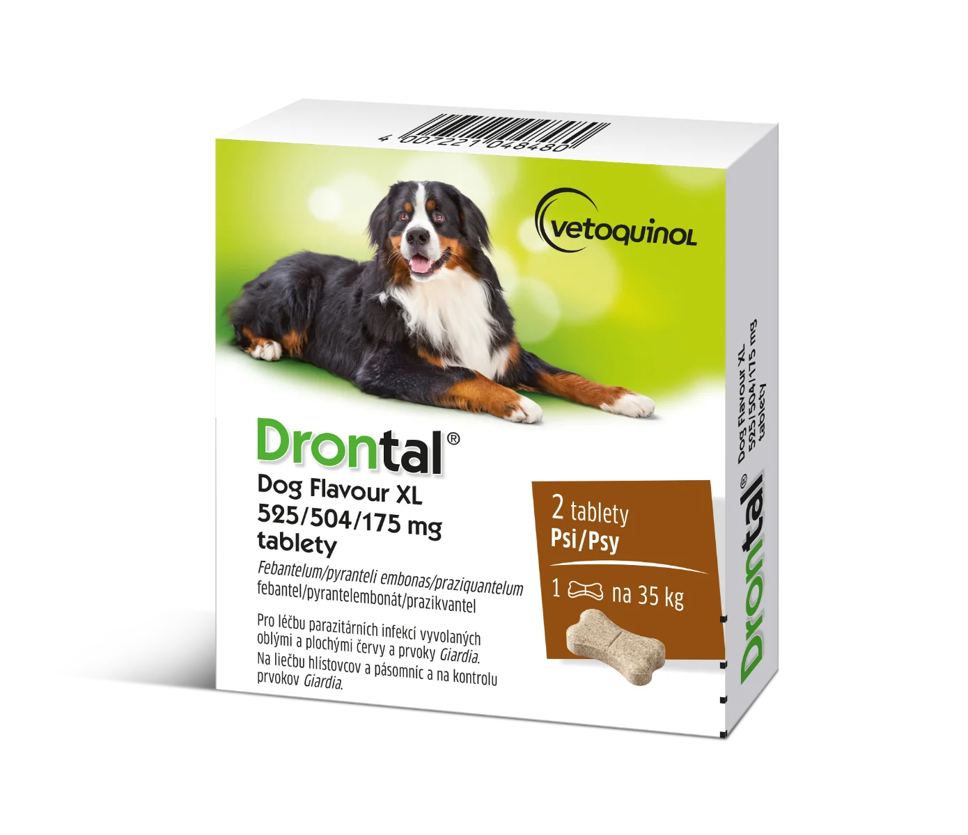 Drontal Dog Flavour XL 525/504/175 mg tablety 1×2 tbl, veterinárny prípravok