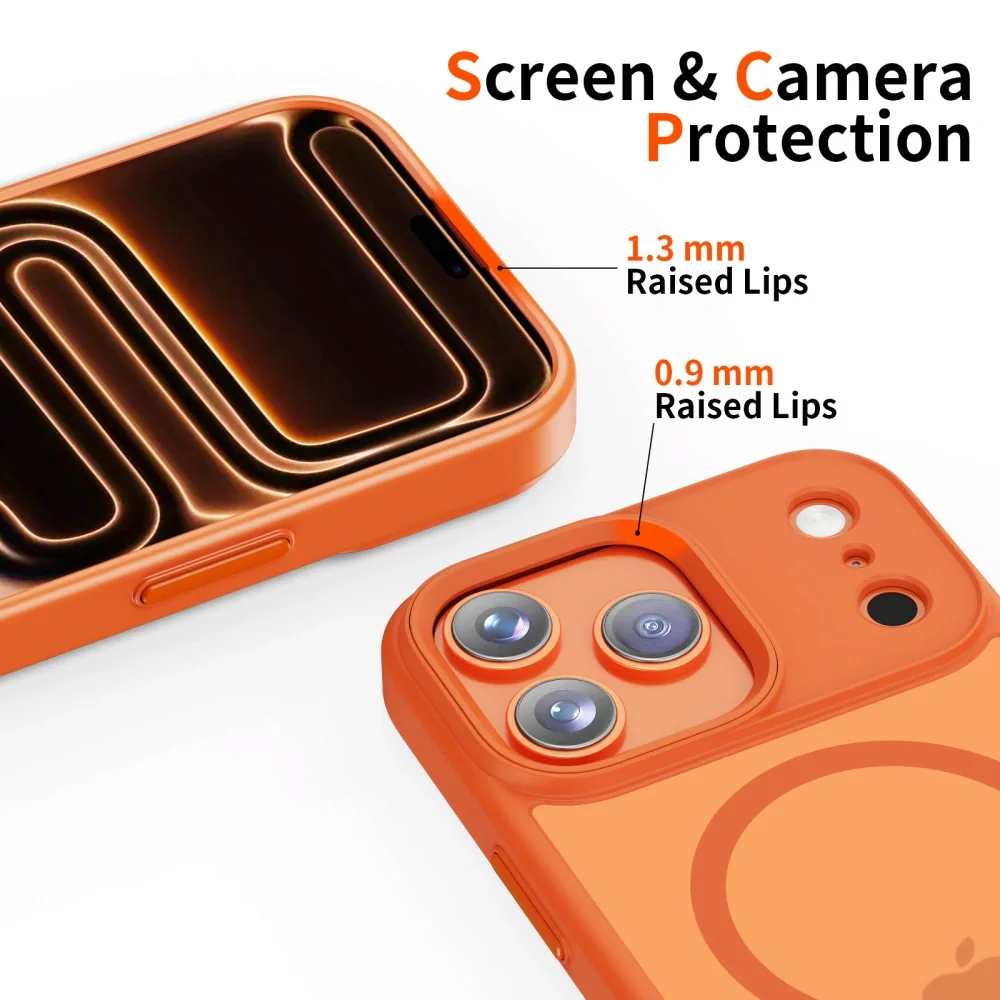 Tech-Protect Magmat MagSafe kryt na iPhone 17 Pro Max, oranžový