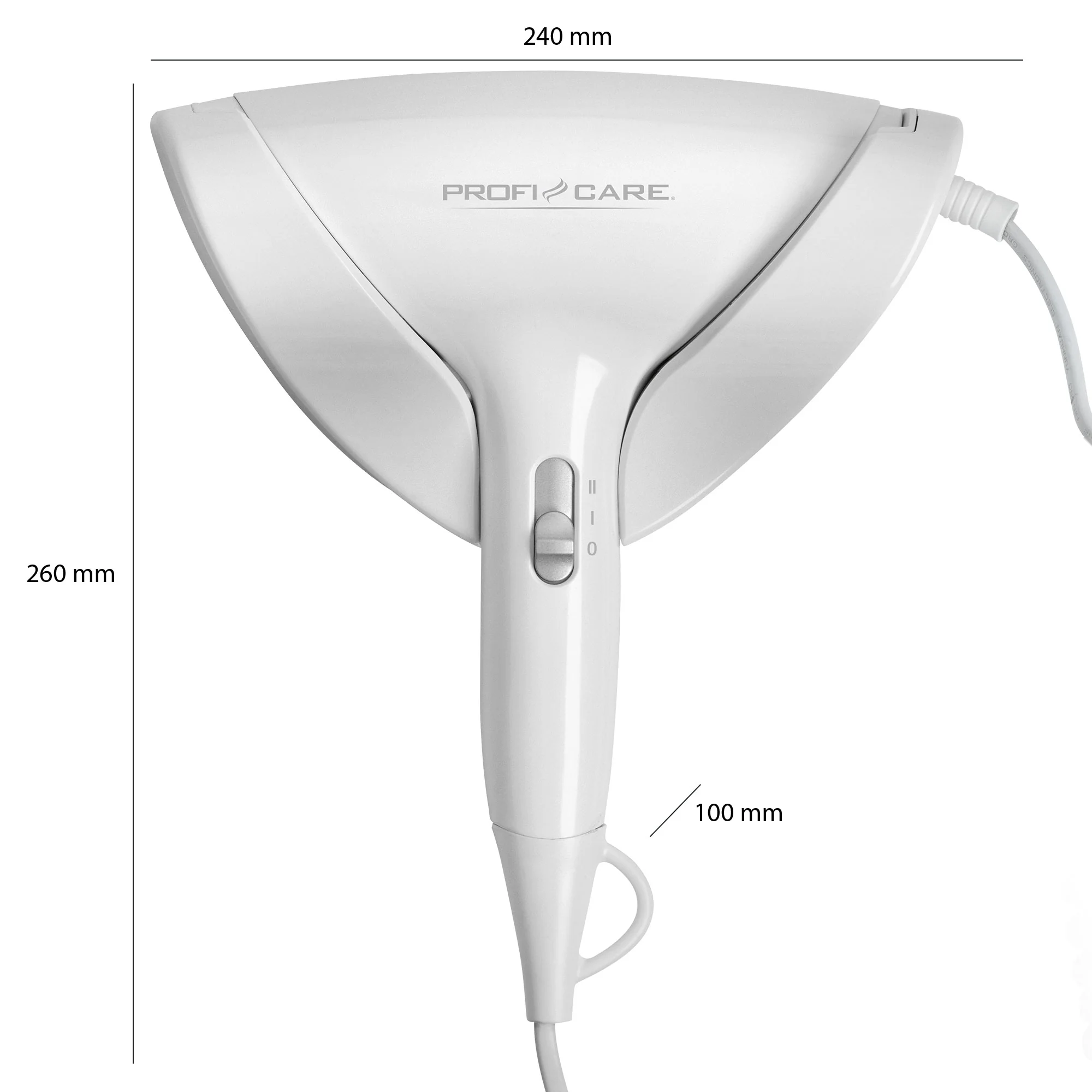 ProfiCare HT 3044 sušič vlasov s nástenným držiakom, 1800 W, biely