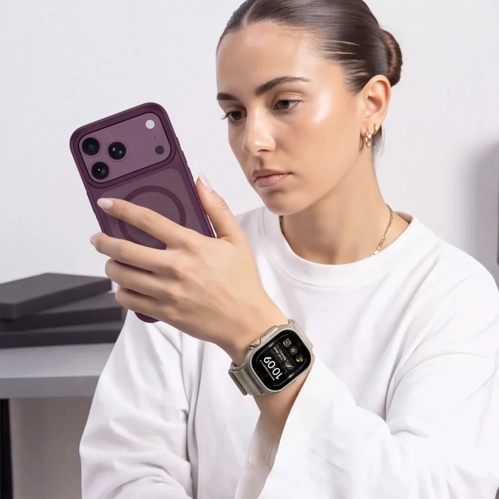 Tech-Protect Nylon Pro remienok na Apple Watch 44/45/46/49mm, titanium / olive