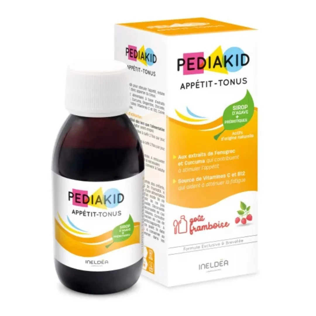 Pediakid Chuť do jedla – prírodný sirup pre deti malinová príchuť, 125 ml