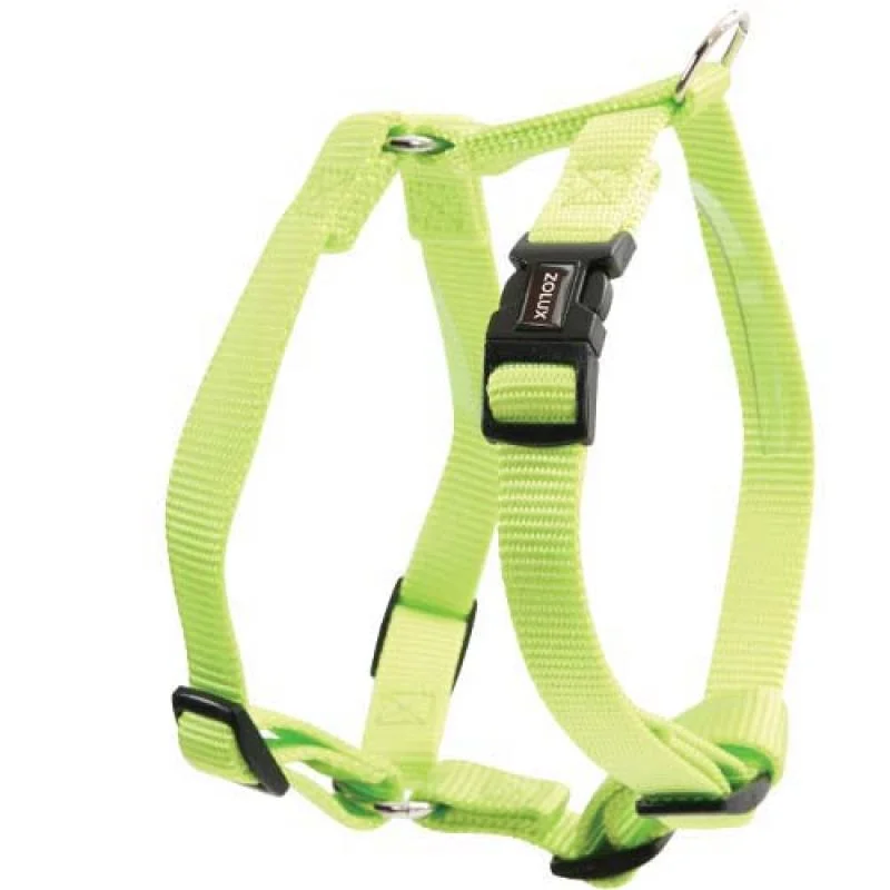 ZOLUX nastavitelný postroj s bočným zapínaním zelený 4CM (krk 64-102cm / hrudník 62,5-101cm)