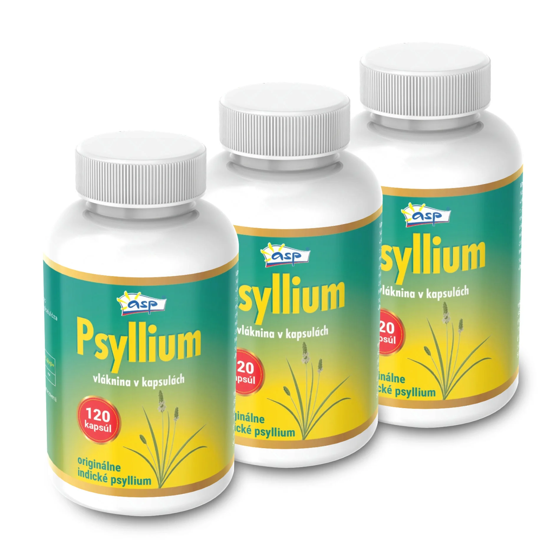 ASP Psyllium vláknina v kapsulách 120 kapsúl, 3 ks