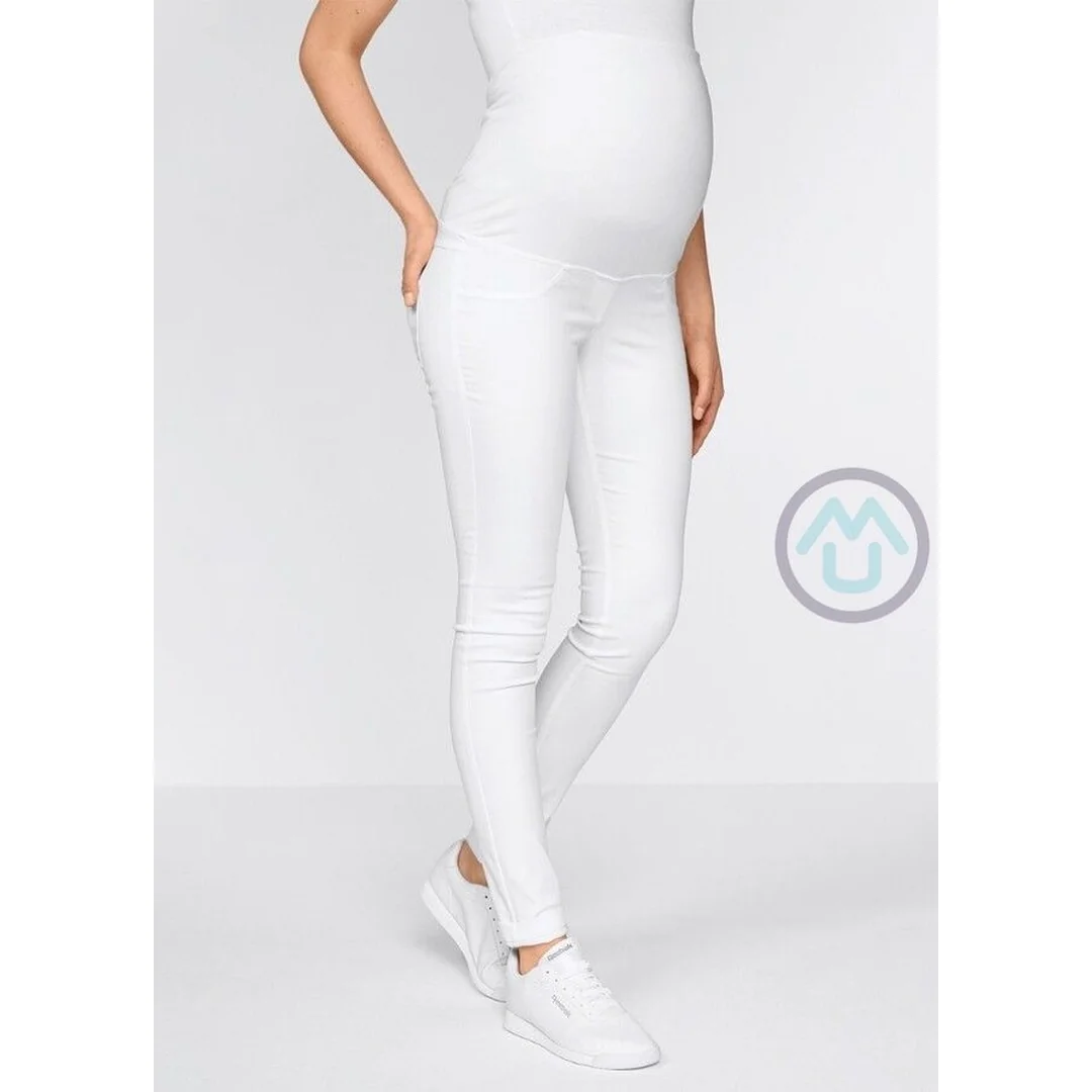 Tehotenské nohavice SOFT STRETCH - biela 2XL