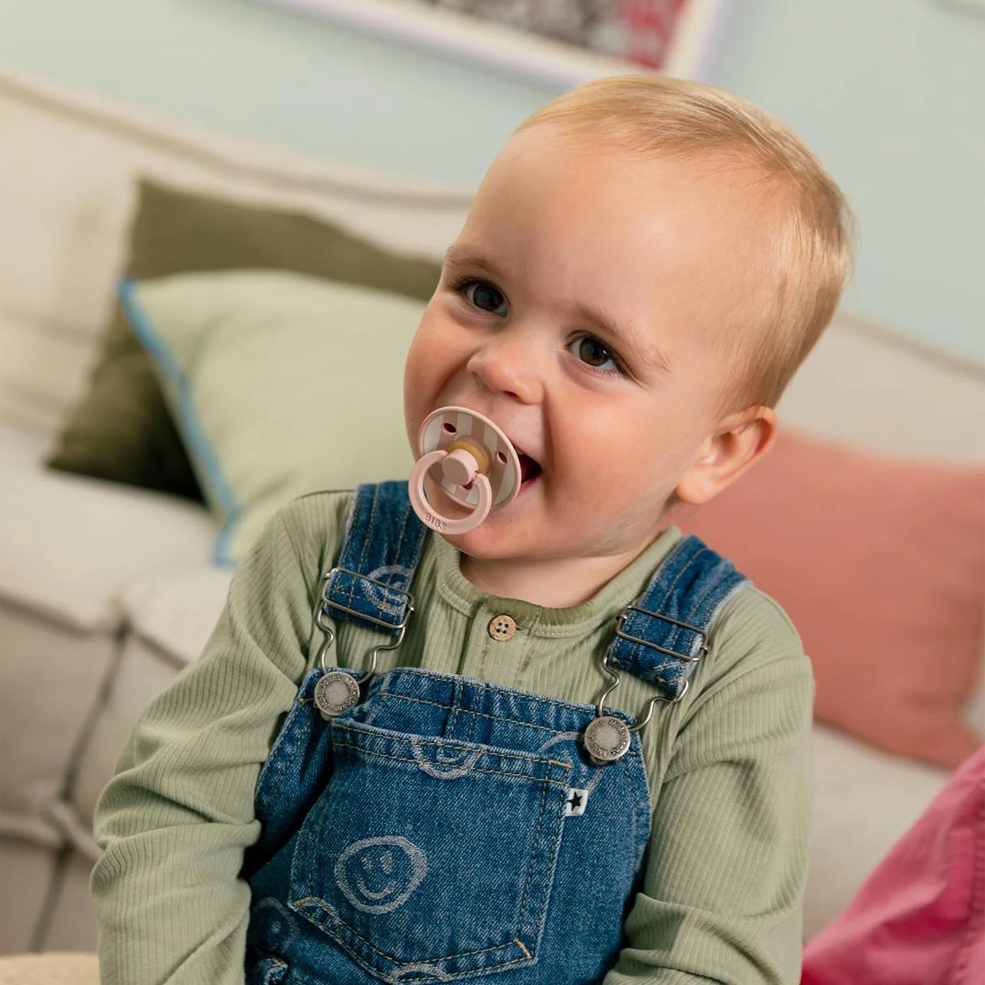 BIBS STUDIO Colour Block cumlíky z prírodného kaučuku 2ks veľkosť 1 - Baby Blue Dusty Blue Mix
