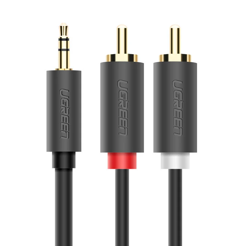 Ugreen AV102 audio kábel 3.5mm mini jack / 2RCA 1.5m, čierny