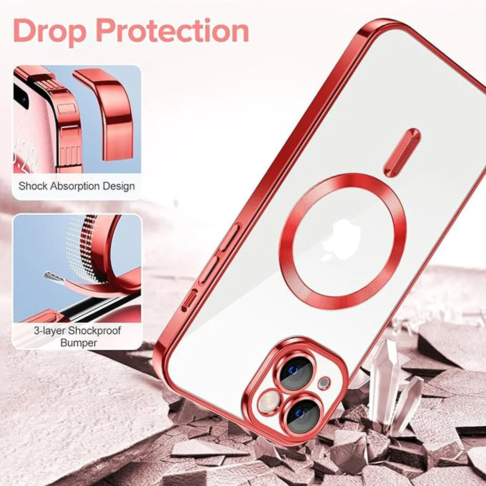 Luxusné Crystal MagSafe puzdro pre iPhone 15 Prémiové TPU a polykarbonát