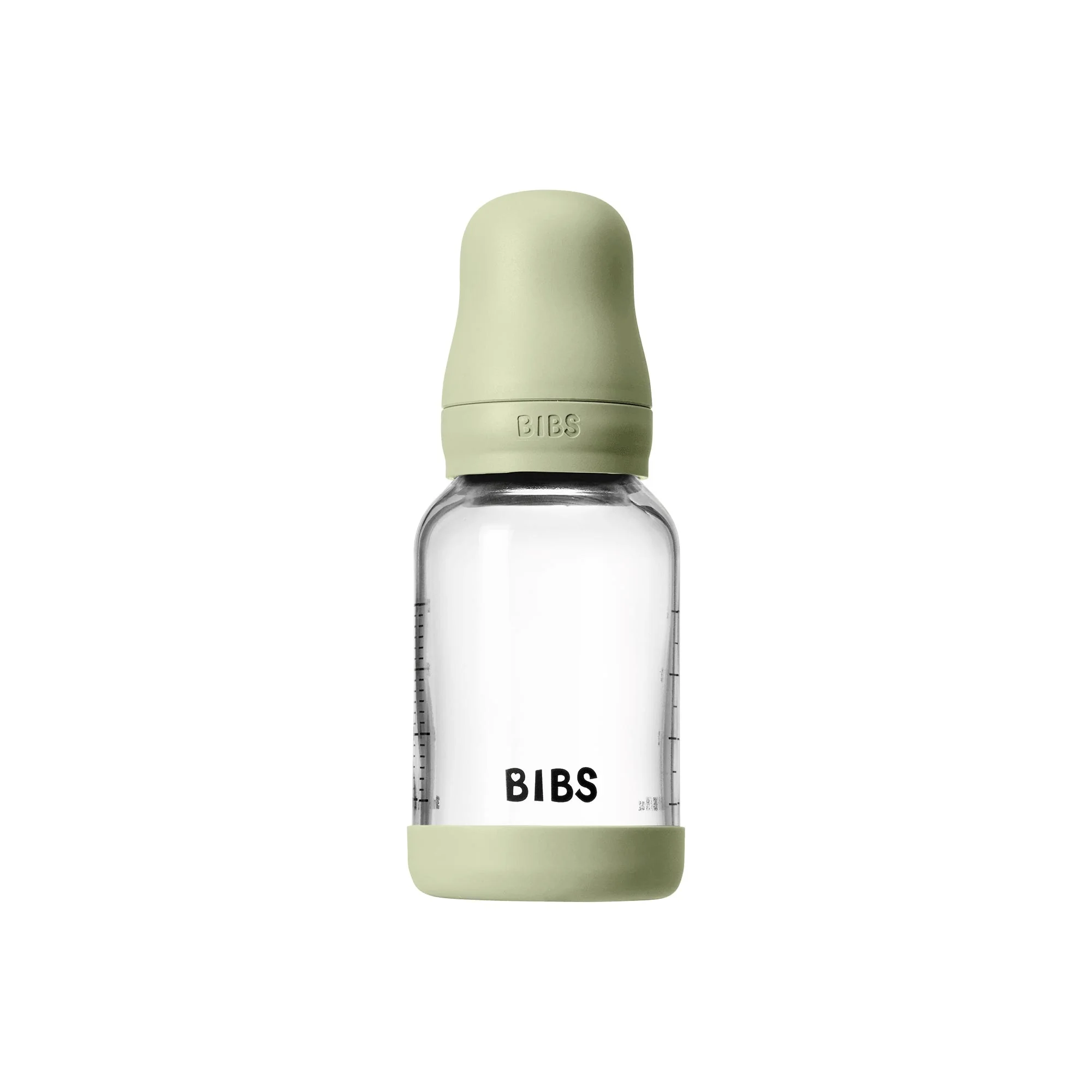 BIBS antikoliková sklenená fľaša s kaučukovým cumlíkom 120ml - Ivory