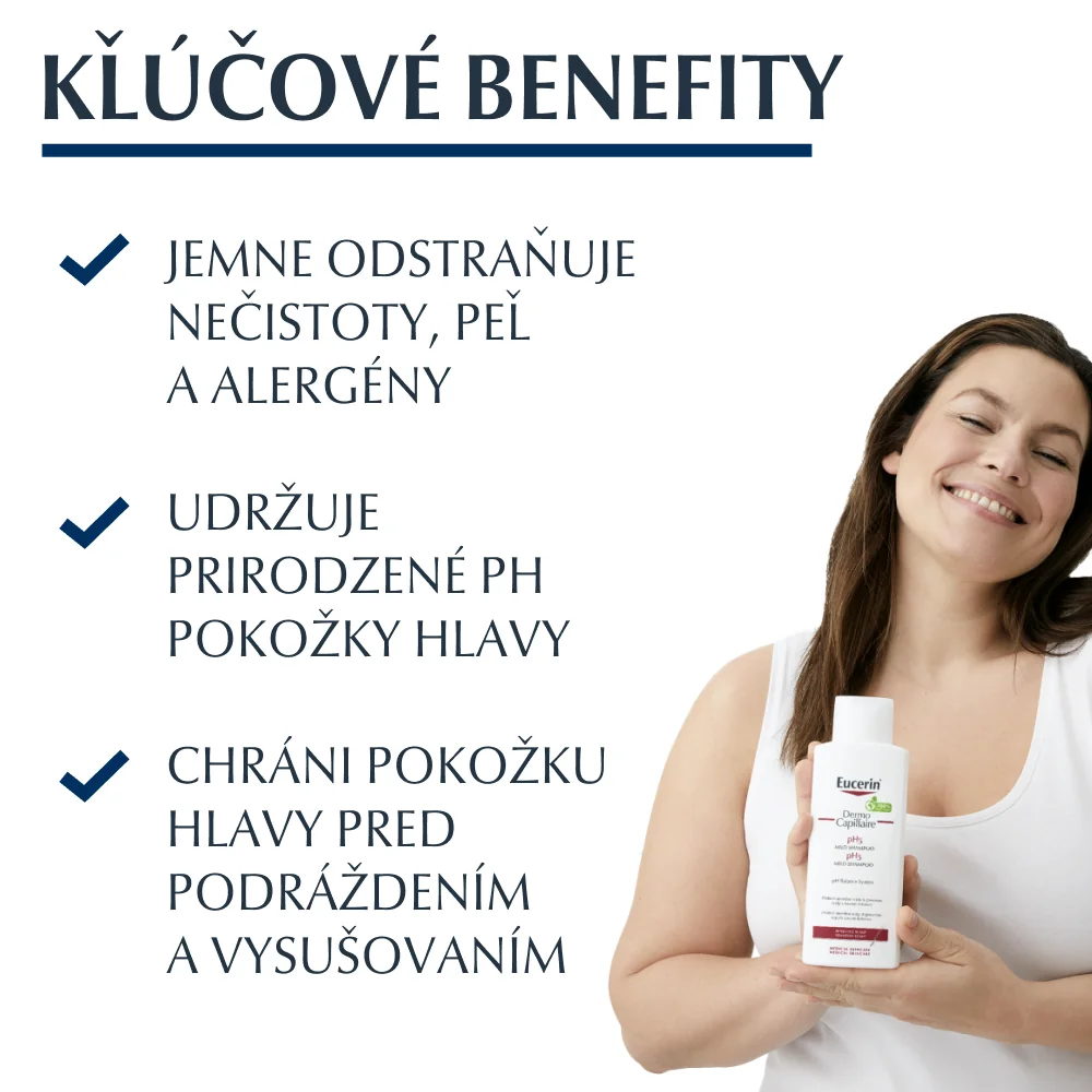 Eucerin DermoCapillaire pH5 šampón 1×250 ml, pre citlivú pokožku