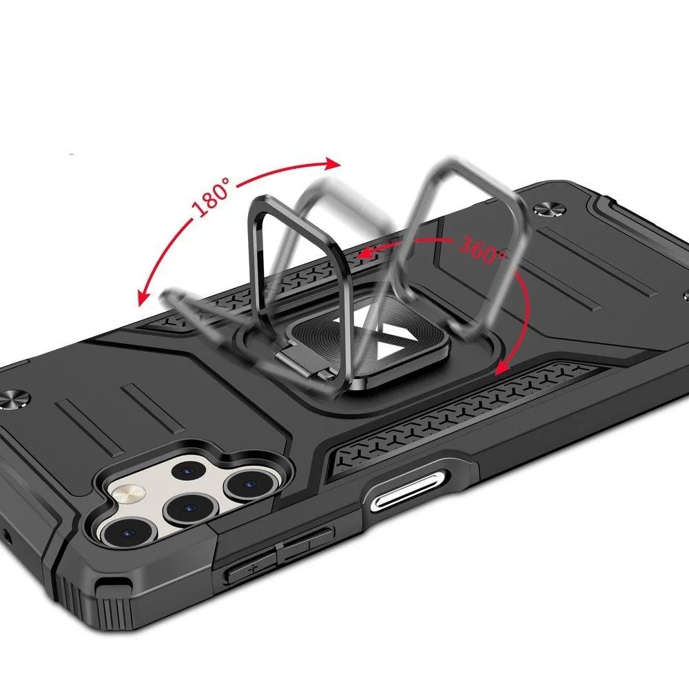MG Ring Armor plastový kryt na Samsung Galaxy A32 4G, čierny