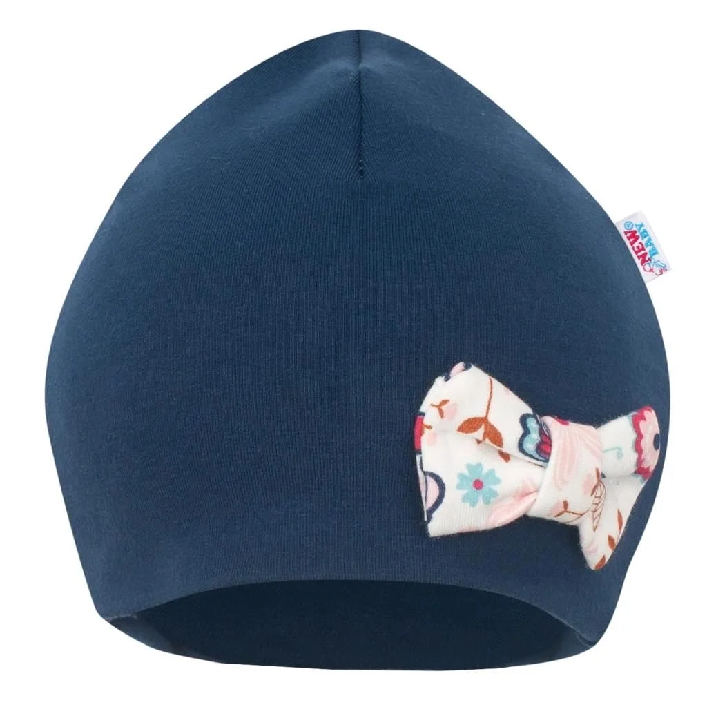 Dojčenská čiapočka s šatkou na krk Missy modrá, vel. 92 (18-24m)