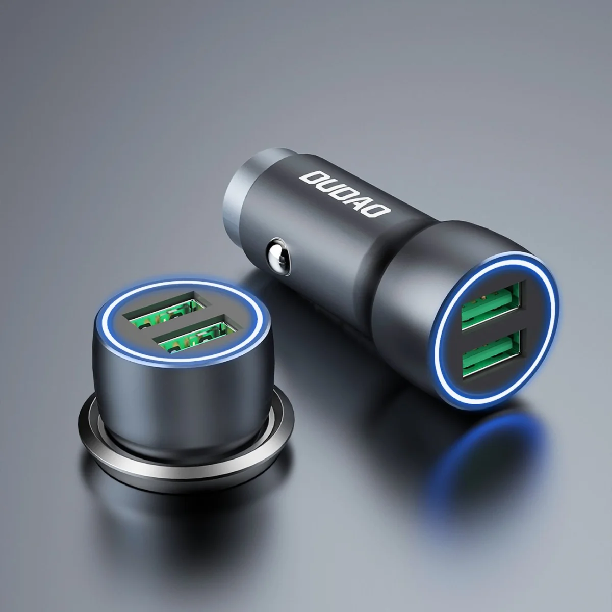 Dudao R4+ autonabíjačka 2x USB 120W 3A, šedá