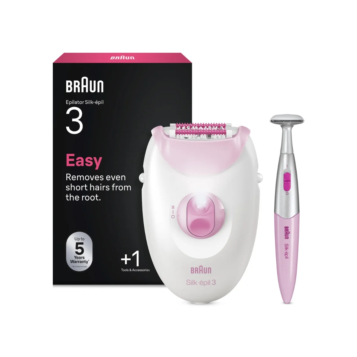 Braun Silk·épil 3 3-202 káblový epilátor, ružový 1 ks