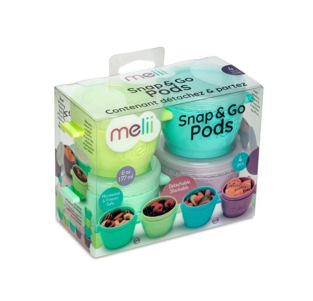 Kelímky na potraviny Snap&Go 177 ml, 4 ks silikón, stohovateľné