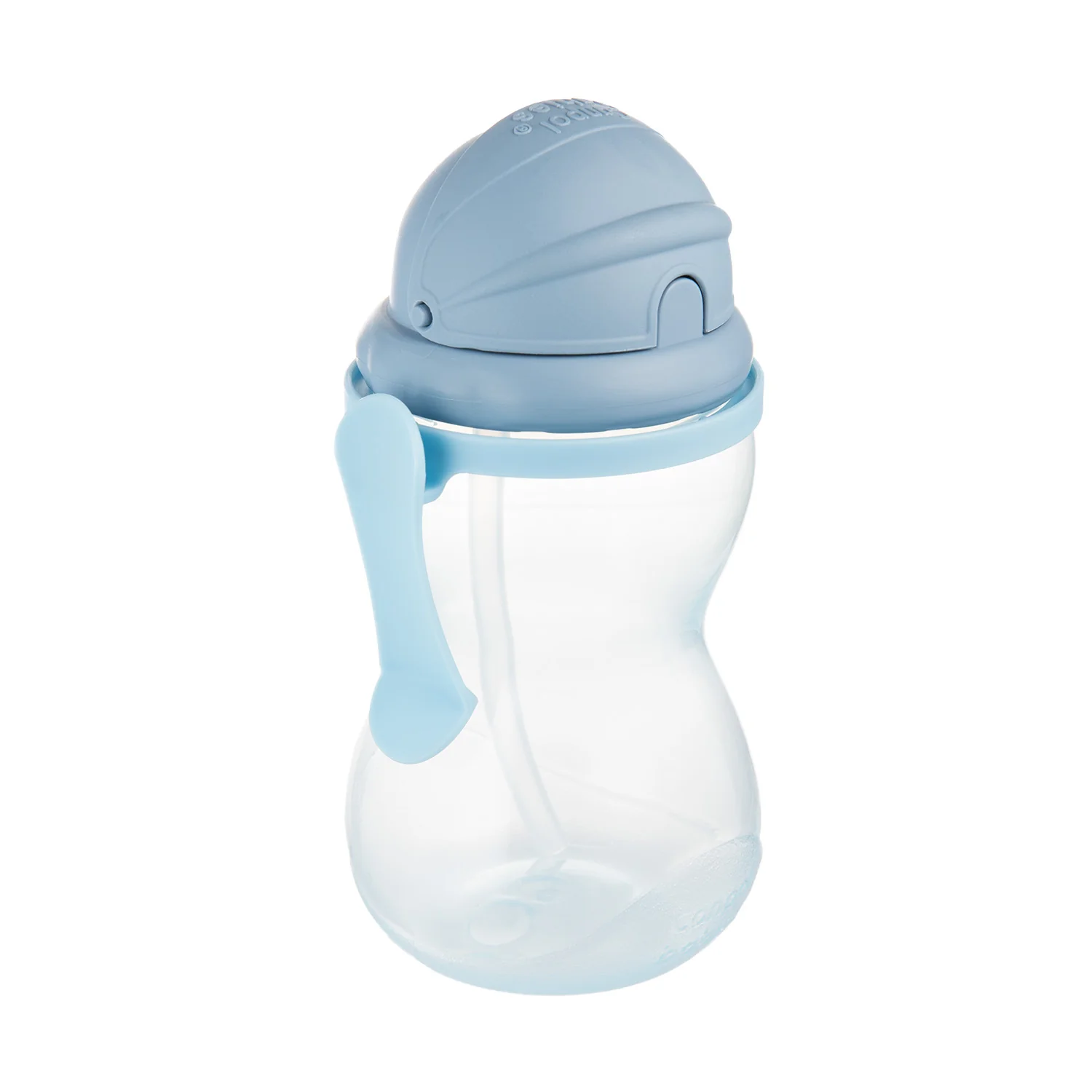 Canpol babies Športová fľaša so silikónovou slamkou 370ml 12m+ modrá 1 ks