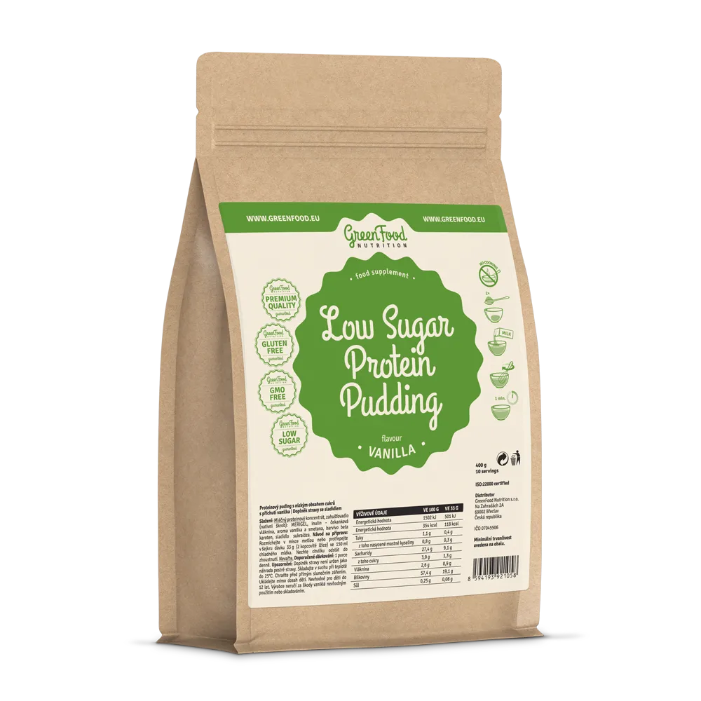 GreenFood Nutrition Low Sugar pudding vanilla 400g