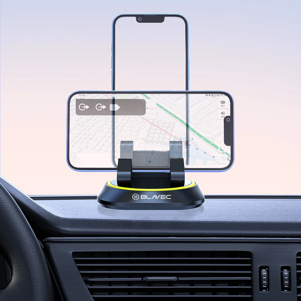 Blavec Car Holder Dash držiak na mobil do auta, čierny/žltý