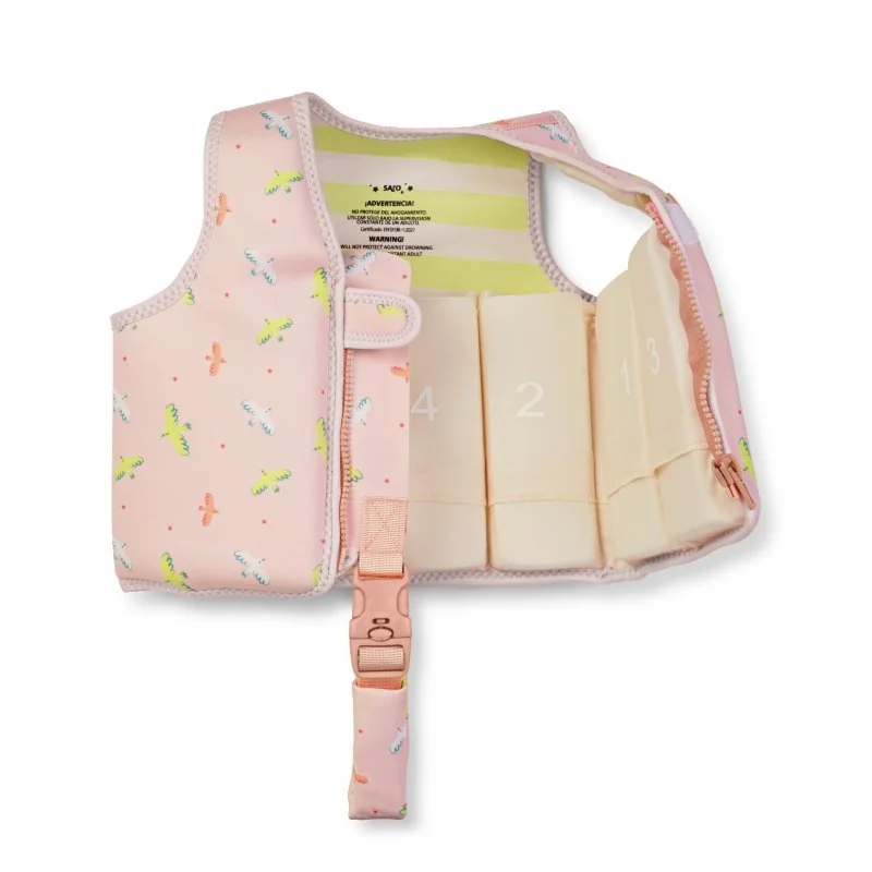 Saro Baby plavecká neoprénová vesta s UV ochranou (3-6r) Tropicool Pink
