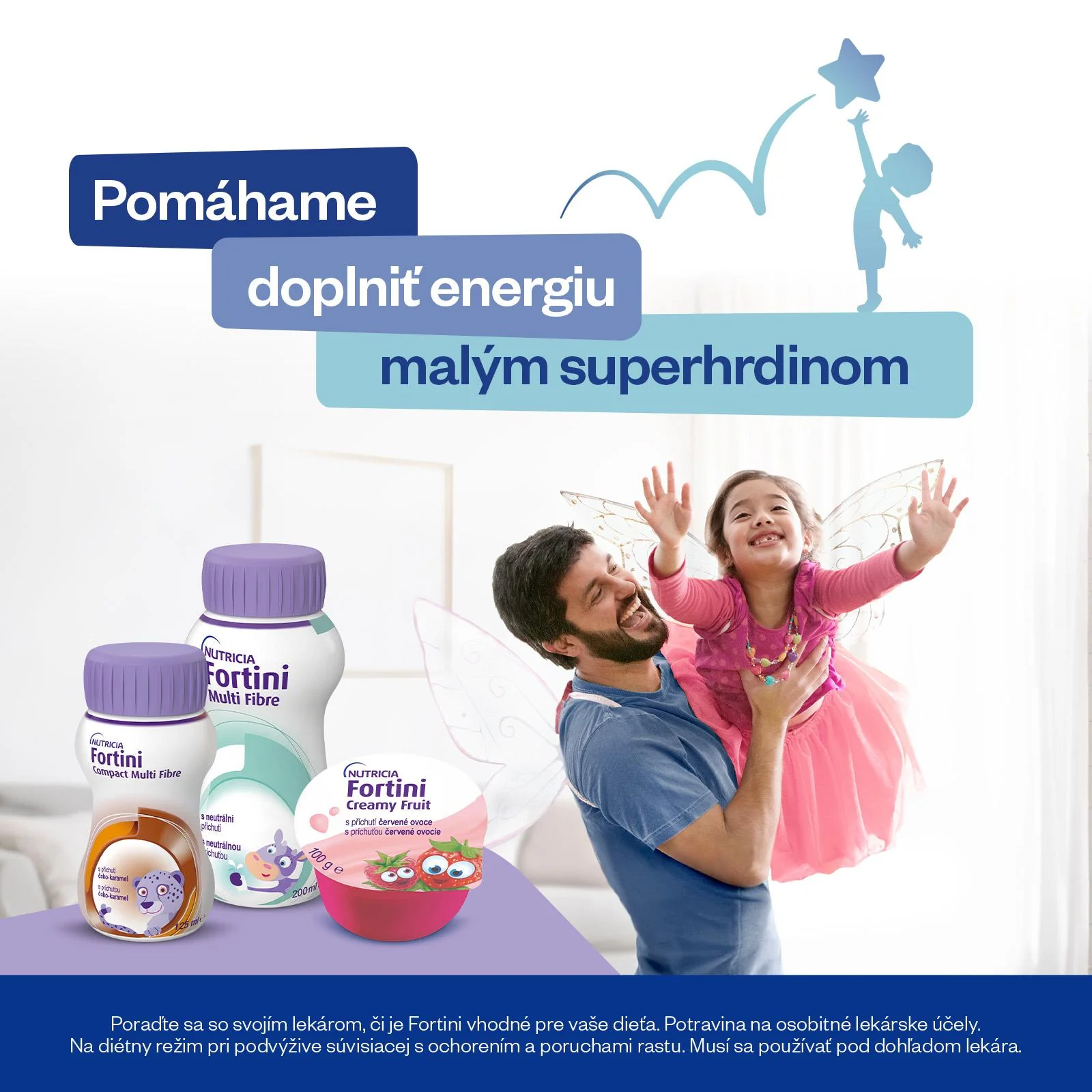 Fortini Multi Fibre s banánovou príchuťou 1×200 ml, tekutá výživa pre deti