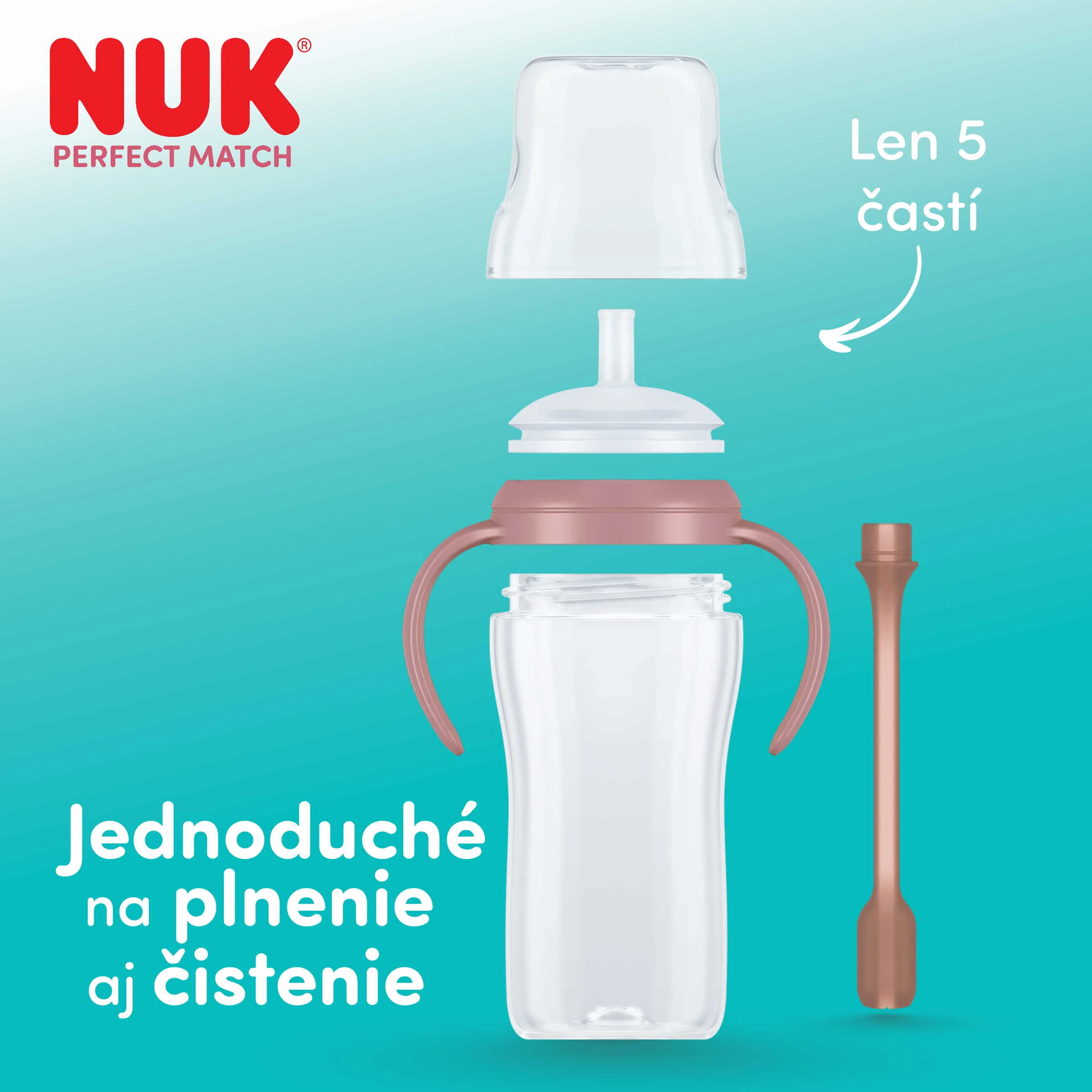 NUK flaša na uč. Perfect Match slamka BEAR 260 ml 1 ks