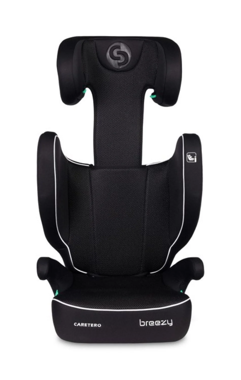 Detská autosedačka Breezy 2 v 1, 100–150 cm, čierna